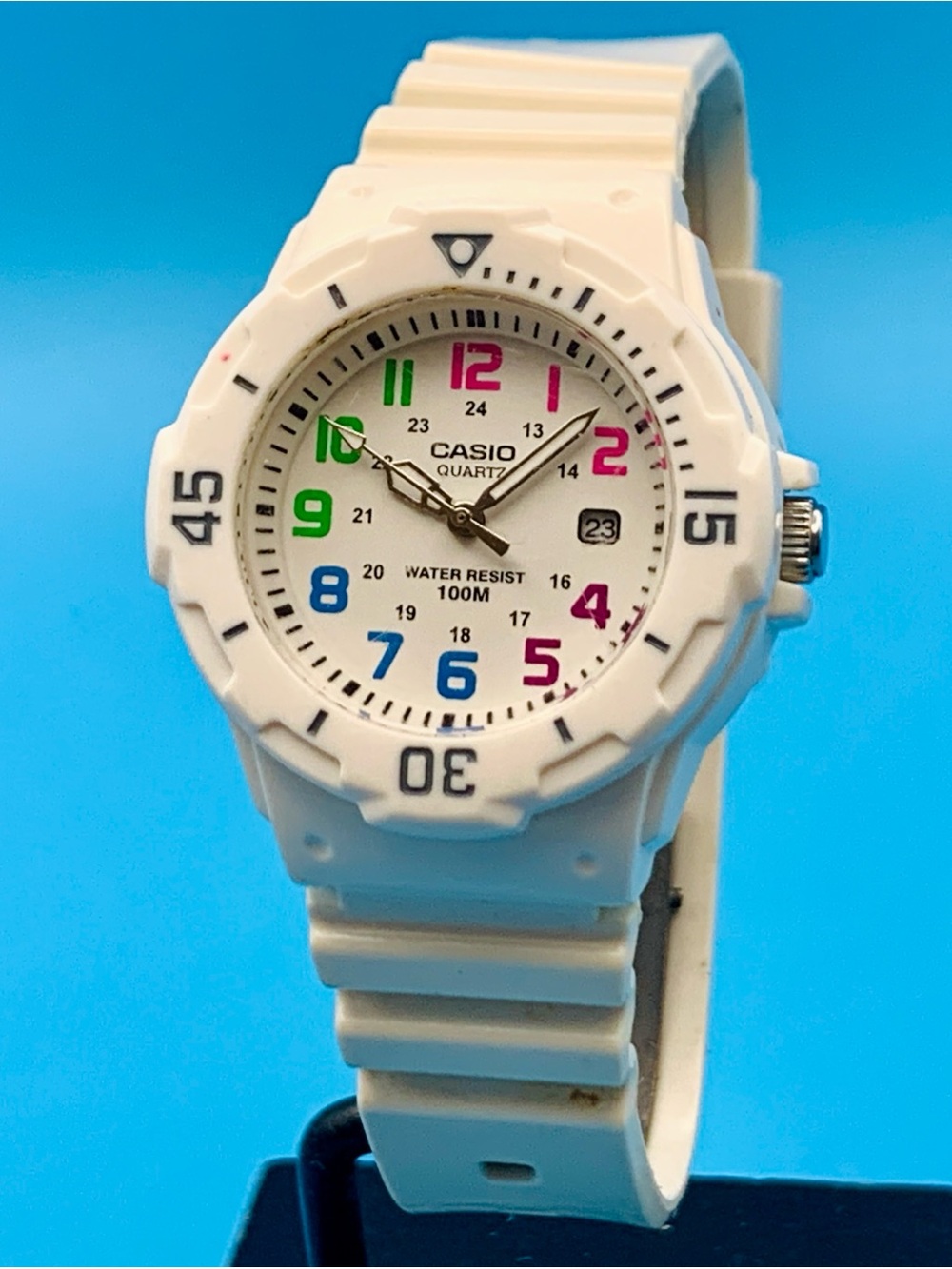 CASIO LRW-200H Women’s Field Wristwatch Date Rotating Bezel Working New Battery